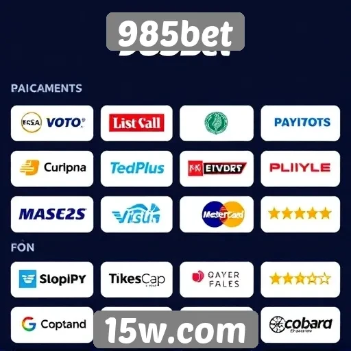 Opções de pagamento disponíveis na plataforma 985bet